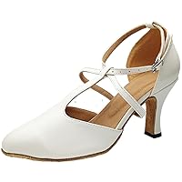 Womens Ballroom Dance Shoes Latin Tango Swing Jazz 3IN Social Heels Closed Toe Custom Heel