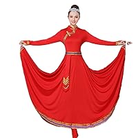Dance Dress Folk Skirt Chinese Traditional Clothing National Style Ethnic Dancewear