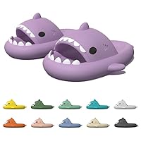 Men's and Women's Shark Slides Cloud Slippers with Thick Sole and Deep Heel Cup Footbed - Anti-Slip Beach Pool Shower Shoes for Summer