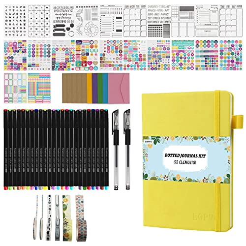  Bullet Dotted Journal Kit with Gift Box - 75pcs Journaling  Supplies Set Including 192 Numbered Pages A5 Notebook, Colored Pens,  Stickers, Stencils, Washi Tapes, Small Envelopes and Accessories (Pink) :  Office Products