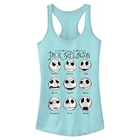 Disney Women's Nightmare Before Christmas Jack Emotions Spiral Slim Fit, Scoop Hem Racerback Tank