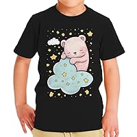 Bear Design Toddler T-Shirt - Cloud Kids' T-Shirt - Stars Tee Shirt for Toddler