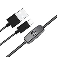 Power USB Switch Type-C Cable for Raspberry Pi 4, Replacement for Raspberry Pi 4B Power Supply Cord 5V 3A Pi Switch ON/Off Compatible with Raspberry Pi 4B Type C USB Devices（1-Pack）