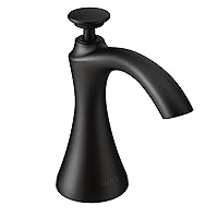 Moen S3946BL Premium Deck Mounted Kitchen Soap Dispenser with Above The Sink Refillable Bottle, 1.125, Black