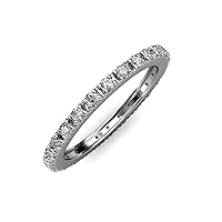 Round Lab Grown Diamond French Set Women Eternity Ring Stackable 0.69 ctw-0.84 ctw 14K Gold