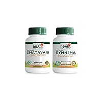 Roar to Life Naturally Shatavari 1200 mg Veg Capsules with 50% Saponins Acid & Gymnema Sylvestre 1200 mg Ayurvedic Plant Extract Veg Capsules Supplement Tablets with 75% Gymnemic Acid Non-GMO
