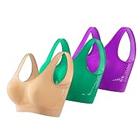 3PC Sports Bras for Women, Mesh Breathable Yoga Bra with Elastic Straps, Push-up Fitness Underwear, Lady Beauty Vest