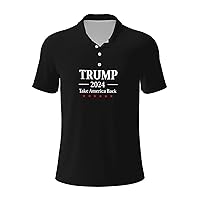 I'll Be Back Trump 2024 Men’s Polo Shirts Casual Golf Shirts for Men