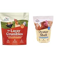 Manna Pro Chicken Feed | 16% Chicken Food with Probiotic Crumbles, Chicken Layer Feed | 8 Pounds & Crushed Oyster Shell | Egg-Laying Chickens | 5 LB