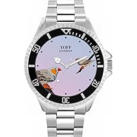 Mens Grey Two Finches Bird Watch