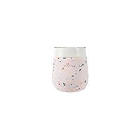 W&P Porter Insulated Glass 11 oz | No Metallic Aftertaste Ceramic Coated for Beer, Wine, Cocktails, Coffee, & Tea | Wide Mouth Vacuum Insulated | Dishwasher Safe, Blush Terrazzo