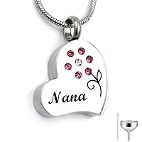 HQ Cremation Urn Necklace for Ashes Flower Keepsake Memorial Pendant Jewelry for Women Men