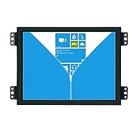 8'' inch PC Monitor 1024x768 4:3 Fullview IPS LCD Screen Power On Boot Metal Shell Embedded Open Frame Industrial Display with Quick Easy Installation, Built-in Speaker, BNC HDMI-in K080MN-ZY2