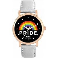 Pride Rainbow - Black dots Ladies 38mm Case 3atm Water Resistant Custom Designed Quartz Movement Luxury Fashionable