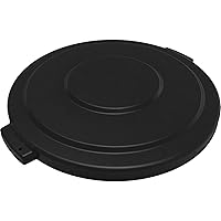 SPARTA Bronco Waste Container Trash Can Lid, Round Trash Bin for Disposal, 32 Gallons, Black