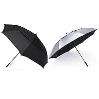 G4Free 2 Pack Golf Umbrella Rain and Sun Umbrella Included