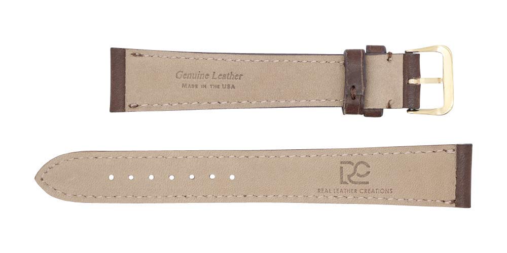 Real Leather Creations Made in the USA - Montana Genuine Leather – Big and Tall Long Watch Bands Straps - American Factory Direct - For Vintage and Newer Watches