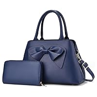 FiveloveTwo Women Bowknot Top Handle Handbag Purse PU Leather Satchel Shoulder Bags Wallet