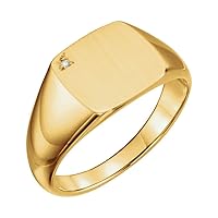 14k Yellow Gold Polished 75 Dwt Diamond Mens Signet Ring Size 11 Jewelry for Men