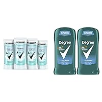 Degree Women's Black+White 4 Count Antiperspirant Balm 2.6 oz - Protects from Deodorant Stains, Fresh Scent, 48H Non-Stop Protection & Men Original Antiperspirant Deodorant for Men, Pack of 2