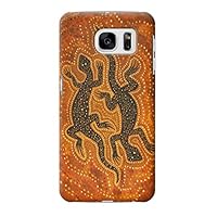 jjphonecase R2901 Lizard Aboriginal Art Case Cover for Samsung Galaxy S7