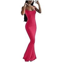 Long Beach Dress with Sleeves,Women's Solid Color Dress Bodysuit Sling Dress Slim Long Home Dress Elegant Women