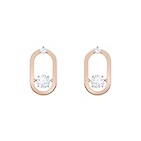 SWAROVSKI Pierced Earrings with Floating Round Crystals on a Rose-Gold Tone Finish Setting with a Cage Design, Part of the Swarovski Sparkling Dance Collection