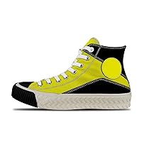 yellow4 Custom high top lace up Non Slip Shock Absorbing Sneakers Sneakers with Fashionable Patterns