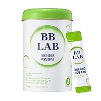 BB LAB Low Molecular Collagen Biotin Plus, Powder Stick Supplement, Marine Collagen, Fish Collagen, Biotin, Vitamin C, Hyaluronic Acid, 12 Probiotics, Fast Absorption, Shine Muscat Flavor - 30 Ct