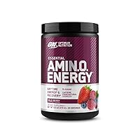 Optimum Nutrition Amino Energy Pre Workout, 30 Servings - Blueberry Lemonade & Wild Berry Flavors, BCAAs & Amino Acids for Energy, Focus & Muscle Recovery