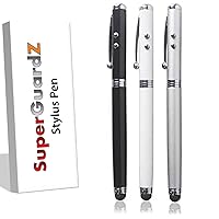 Stylus Pen, [3 Pcs] 4-in-1 Universal Touch Screen Stylus + Ballpoint Pen + Pointer + LED Flashlight for Smartphone/Tablets iPad iPhone Samsung etc + Extra Battery
