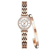 OLEVS Women's Watches, Analogue Quartz Wristwatches with Diamond, Small Face, Gold Stainless Steel Strap, Waterproof Watch