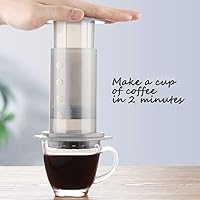 CHUNCIN - Portable Espresso Coffee Maker, French Press Barista Tools, Mini Coffee Pot Air Press Drip Coffee Machine Filters Paper for Travel and Household,Gray