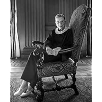 Eddy's Entertainment Ruth Bader Ginsburg Portrait Supreme Court Justice Black and White 8x10 Silver Halide Archival Quality Reproduction Photo Print