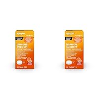 Amazon Basic Care Immune Support Citrus Chew Tablets, 32 Count (Pack of 2)