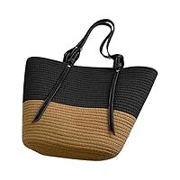 Woven Bag for Women Cotton Tote Bag Large Handbag and Purse Retro Handmade Shoulder Bag Summer Beach Travel Daily