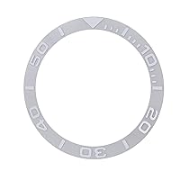 Ewatchparts BEZEL INSERT COMPATIBLE WITH 40MM ROLEX YACHTMASTER 16622, 16623 18KW REAL GOLD SILVER COLOR