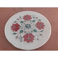 Marble Dinner Plate Inlay Work Makrana Marble For Table and Home Decor
