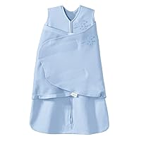 100% Cotton Sleepsack Swaddle, 3-Way Adjustable Wearable Blanket, TOG 1.5, Baby Blue, Newborn, 0-3 Months