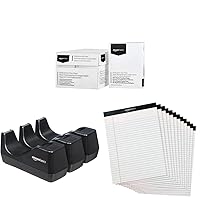 Amazon Basics Multipurpose Copy Printer Paper, 10 Ream Case & Office Desk Tape Dispenser - 3-Pack & Wide Ruled 8.5 x 11.75-Inch Lined Writing Note Pads, White