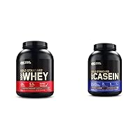 Optimum Nutrition Gold Standard 100% Micellar Casein Protein Powder & Gold Standard 100% Whey Protein Powder, Extreme Milk Chocolate, 5 Pound (Packaging May Vary)