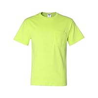 Jerzees Men's Heavyweight Chest Pocket T-Shirt, Safety Green