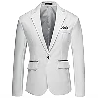 Men's Casual Sport Coats Lightweight Blazer Suit Jacket Slim Fit 1 Button Daily