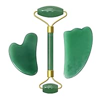 Crystal Roller and Portable Gourd Set for Massage Green Jade Roller Natural Adventure Stone Beauty Accessory 1Pcs (Color : Type A)