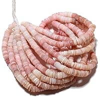 Pink Opal Heishi Beads, Pink Opal Tyre Beads, Peruvian Pink Opal Beads, 7.5mm Beads, 8 Inch Strand