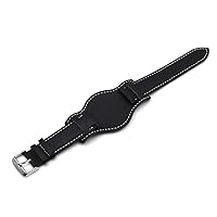 Leather Watch Strap Bund 18mm 20mm 22mm Military Mens Leather Cuff Watchband