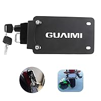 License Plate Helmet Lock Anti-Theft Helmet Security Lock Universal Fit Motorcycle with Flat Bracket -Left Side