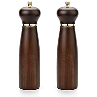 Pack of 2 Salt and Pepper Mill Set, Adjustable Thickness Wooden Salt and Pepper Grinders, Shakers with Stainless Steel Core Convenient and durable