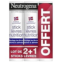 Neutrogena Lip Stick Nutrition 3 x 4.8g + in which 1 Free Relieves dry and damages lips