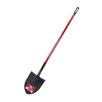 Bully Tools 92515 12-Gauge Round Point Shovel with Fiberglass Long Handle